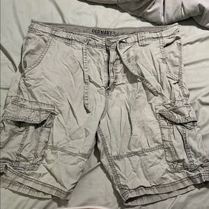 Old Navy Gray Cargo Shorts Relaxed Fit Cotton